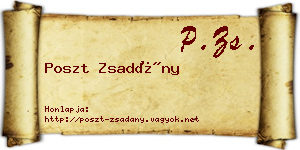 Poszt Zsadány névjegykártya